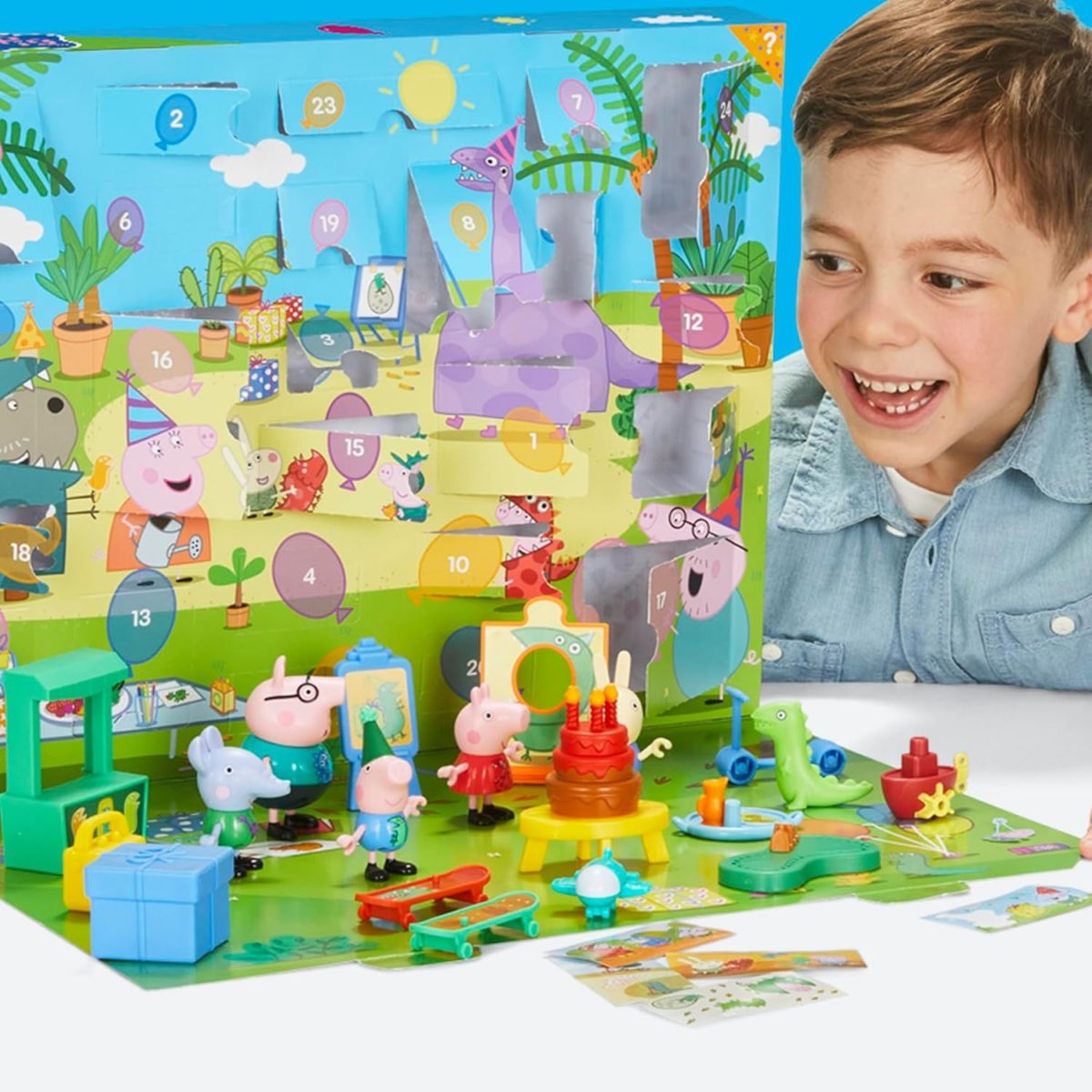 PEPPA PIG ペッパピッグ アドベントカレンダー クリスマス カウントダウン ジョージのパーティー 24個のサプライズトイ&シール付き 誕生日 ホリデーギフト