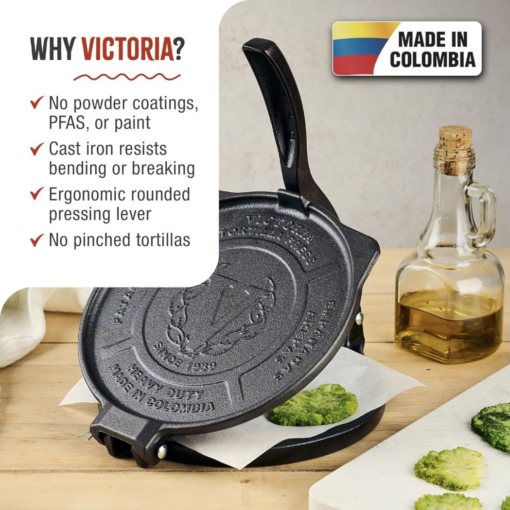 Victoria 8インチ 商用グレード 鋳鉄製 トルティーヤプレス ビクトリア 自宅で本格トルティーヤ ロティ パタコネラが簡単に作れる メキシカン