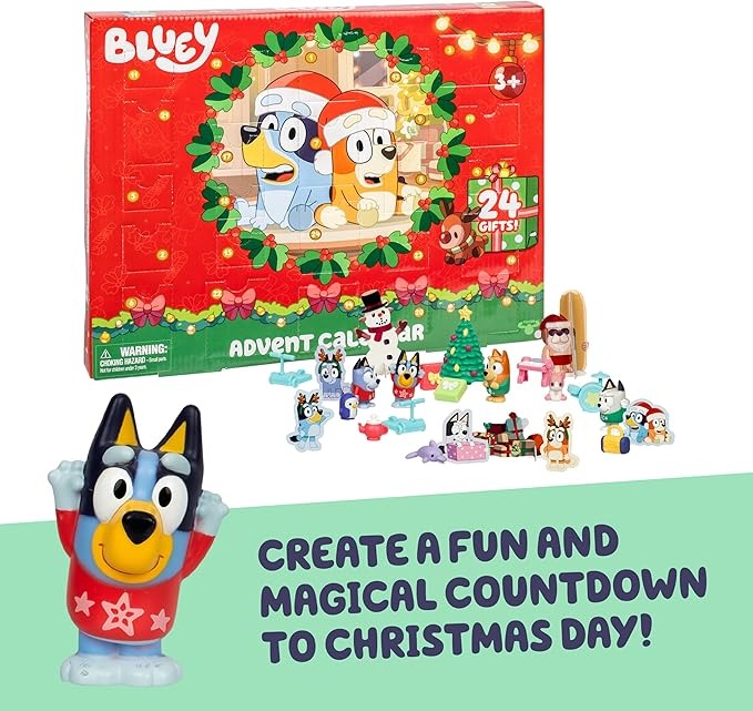 Bluey ブルーイ クリスマス アドベントカレンダー クリスマスカウントダウン ミニフィギュア&アクセサリー付き 24日間カウントダウン