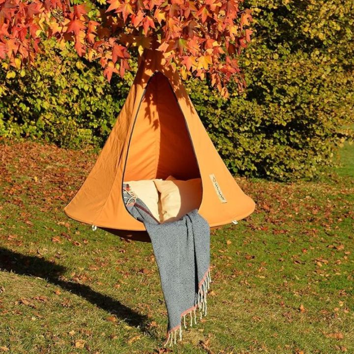 Cacoon カクーン ハンギングチェア Vivere キッズ 耐荷重約100kg 吊り椅子 室内・屋外兼用 吊り下げキット付き 子供用ハンモックチェア 2人用 Mango マンゴー