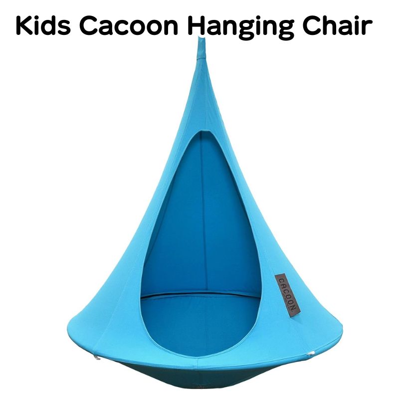 Cacoon カクーン ハンギングチェア Vivere キッズ 耐荷重約100kg 吊り椅子 室内・屋外兼用 吊り下げキット付き 子供用ハンモックチェア 2人用 True Turquoi トゥルーターコイズ