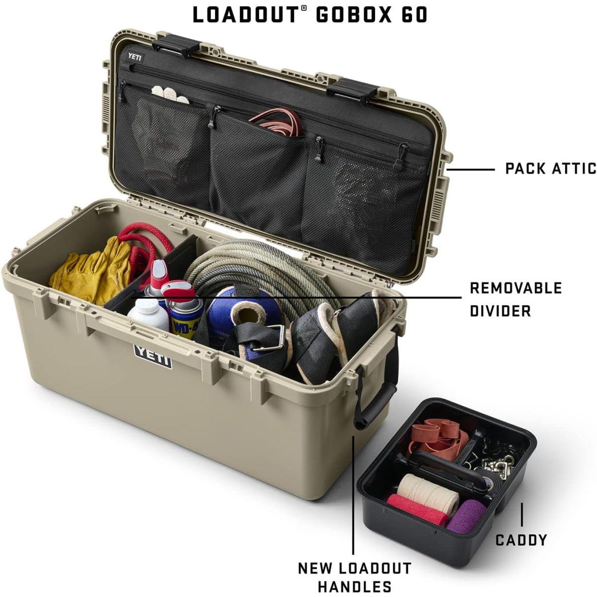 YETI LoadOut GoBox イエティ ロードアウト 60 防水ギアボックス チャコール 大容量 耐衝撃 防塵 防水 収納ケース アウトドア キャンプ フィッシング