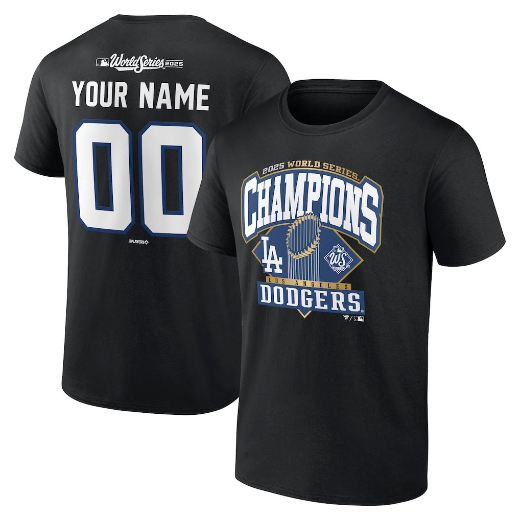 名入れ可能 ロサンゼルス ドジャース 2025 ワールドシリーズ 優勝 記念 Tシャツ カスタム 背番号 名前 公式ライセンス MLB Los Angeles Dodgers Champions