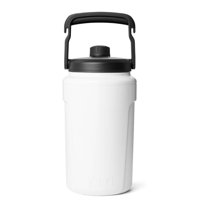 YETI ハーフガロン イエティ 大容量 真空断熱 ウォータージャグ チャグキャップ付き 漏れ防止 軽量 フェンスフックハンドル 保冷水筒 スポーツ ジム 大会用 部活 水筒 タンブラー キャンプ 約1.9L ホワイト