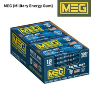 ミリタリーエナジーガム MEG Arctic Mint アークティックミント 100mgカフェイン 12パック(計72粒) 速攻エネルギー USA製 正規品 米軍使用実績
