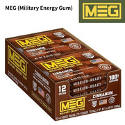 MEG ミリタリーエナジーガム Cinnamons シナモン 100mgカフェイン 12パック(計72粒) 速攻エネルギー USA製 正規品 米軍使用実績 エネルギー補給ガム