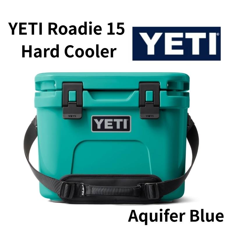 YETI クーラーボックス ローディー15 ハードクーラー ダブルデューティー ショルダーストラップ付 Roadie 15 Hard Cooler クーラーボックス キャンプ スポーツ アウトドア 保冷 大容量 イエティ アメリカ Aquifer Blue アクイファーブルー
