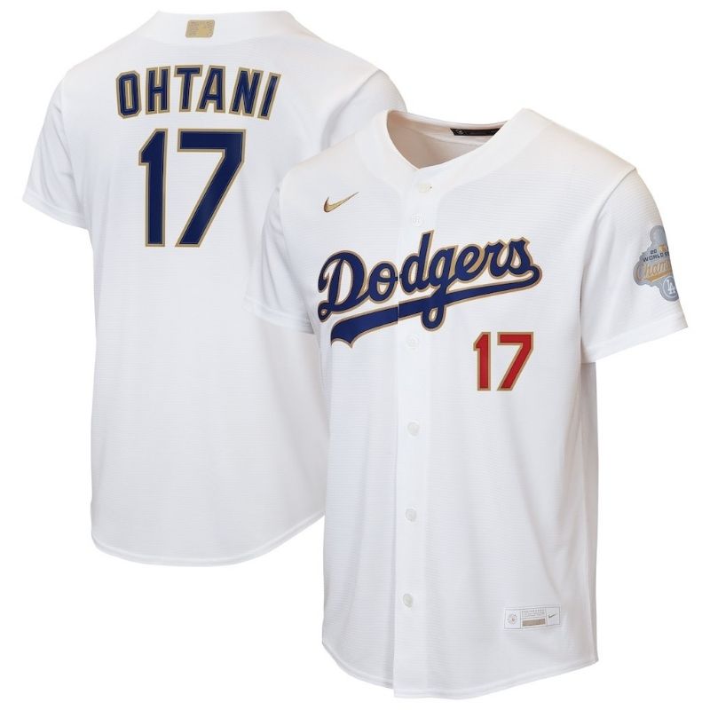 2026 ゴールドコレクション 大谷翔平 ドジャース キッズ ユニフォーム 2026 ゴールドコレクション Nike レプリカ ホワイト 子供用 正規品 優勝記念 YOUTH 大谷選手