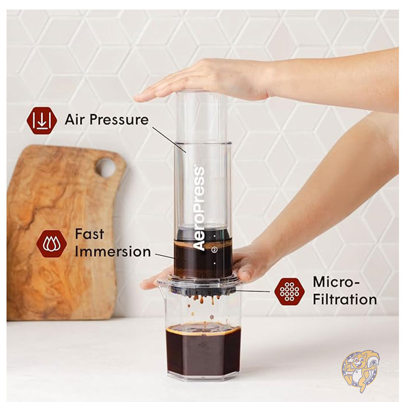 エアロプレス AeroPress ポータブルコーヒーメーカー XLコーヒープレス フレンチプレス プアオーバー エスプレッソ3つの機能 自宅 オフィス キャンプ 旅行 ポータブルコーヒーメーカー クリアXL