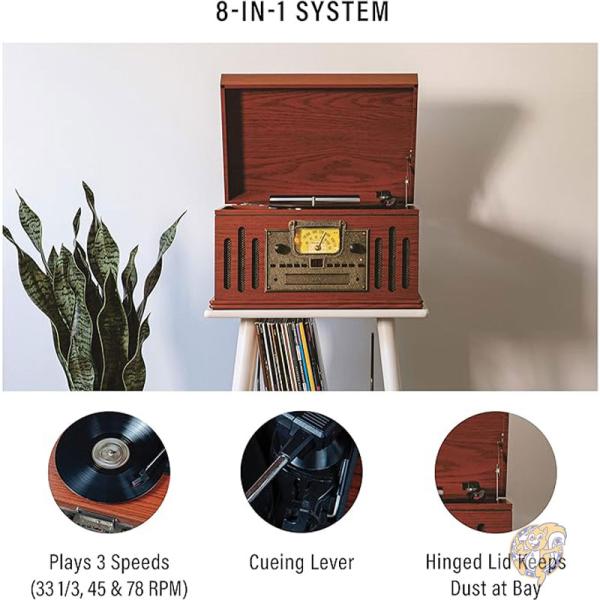 ターンテーブル ラジオ CD/カセット プレーヤー ミュージシャン Aux-in Bluetooth CR704B-PA Crosley