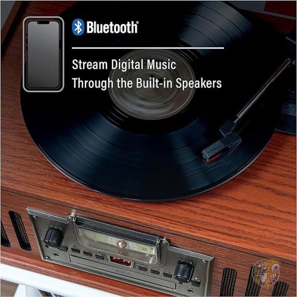 ターンテーブル ラジオ CD/カセット プレーヤー ミュージシャン Aux-in Bluetooth CR704B-PA Crosley