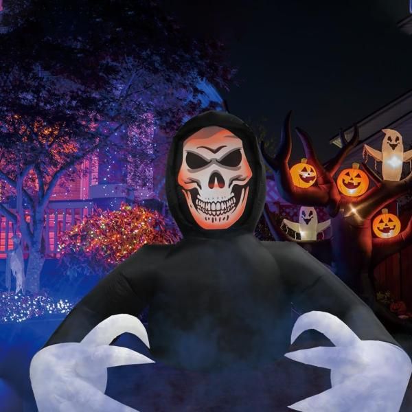 死神 がい骨 ガイコツ ハロウィーン デコレーション ハロウィン装飾 不気味 音が鳴る ライト