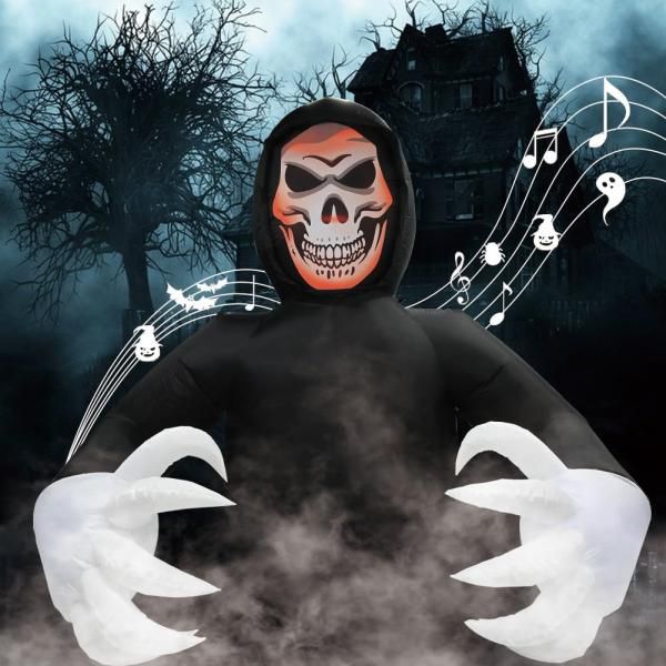 死神 がい骨 ガイコツ ハロウィーン デコレーション ハロウィン装飾 不気味 音が鳴る ライト