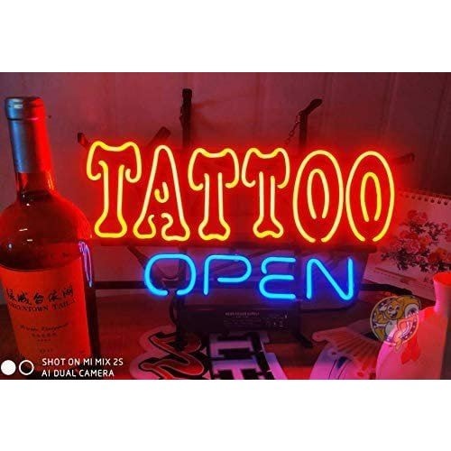 Danbai Neon Factory ネオンサイン タトゥーオープン ガラス ライトアップサイン 送料無料