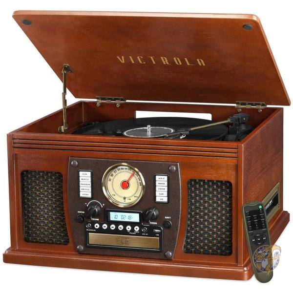 Victrola 50's レトロ ブルーツース レコード プレーヤー & マルチメディア センター 青 ビクトローラ