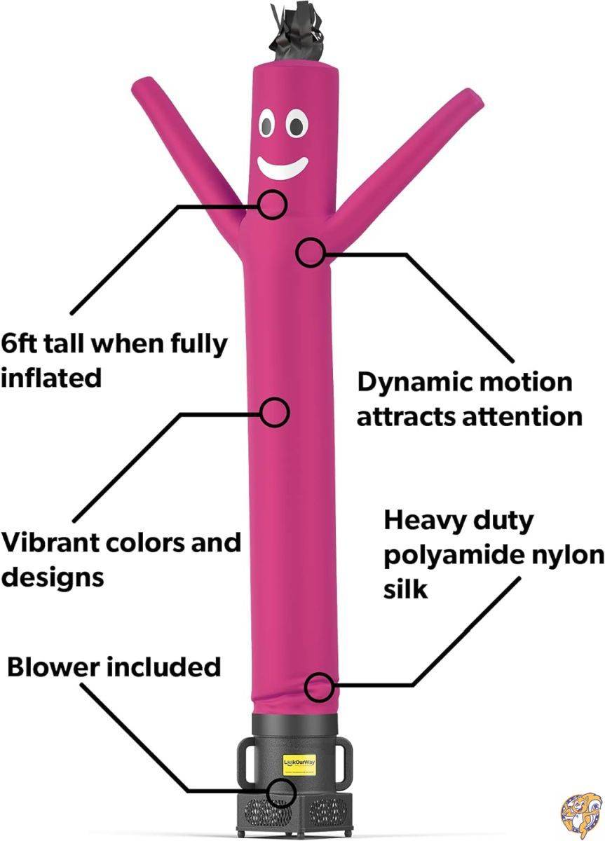 LookOurWay Air Dancers Inflatable Tube Man Complete Set with 1/4 HP Blower, 6-Feet, Pink 141[並行輸入]