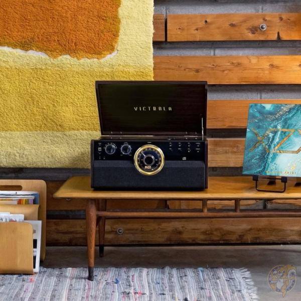 Victrola エンパイア ミッドセンチュリー 6-in-1 ターンテーブル 3速 レコード プレーヤー