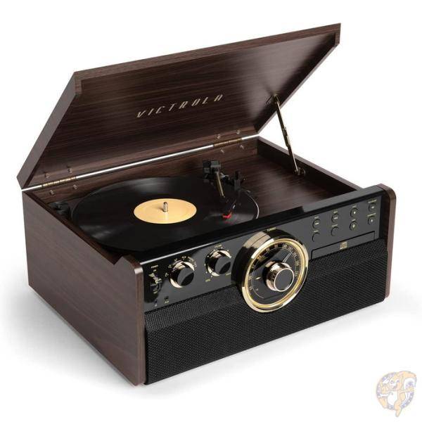 Victrola エンパイア ミッドセンチュリー 6-in-1 ターンテーブル 3速 レコード プレーヤー