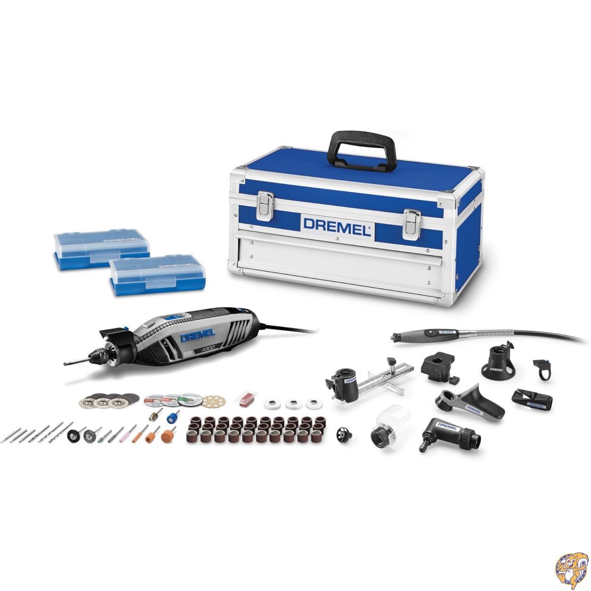 Dremel 4300-9/64 Rotary Tool Kit with Flex Shaft- 9 Attachments & 64 Accessories- Engraver, Router, Sander, and