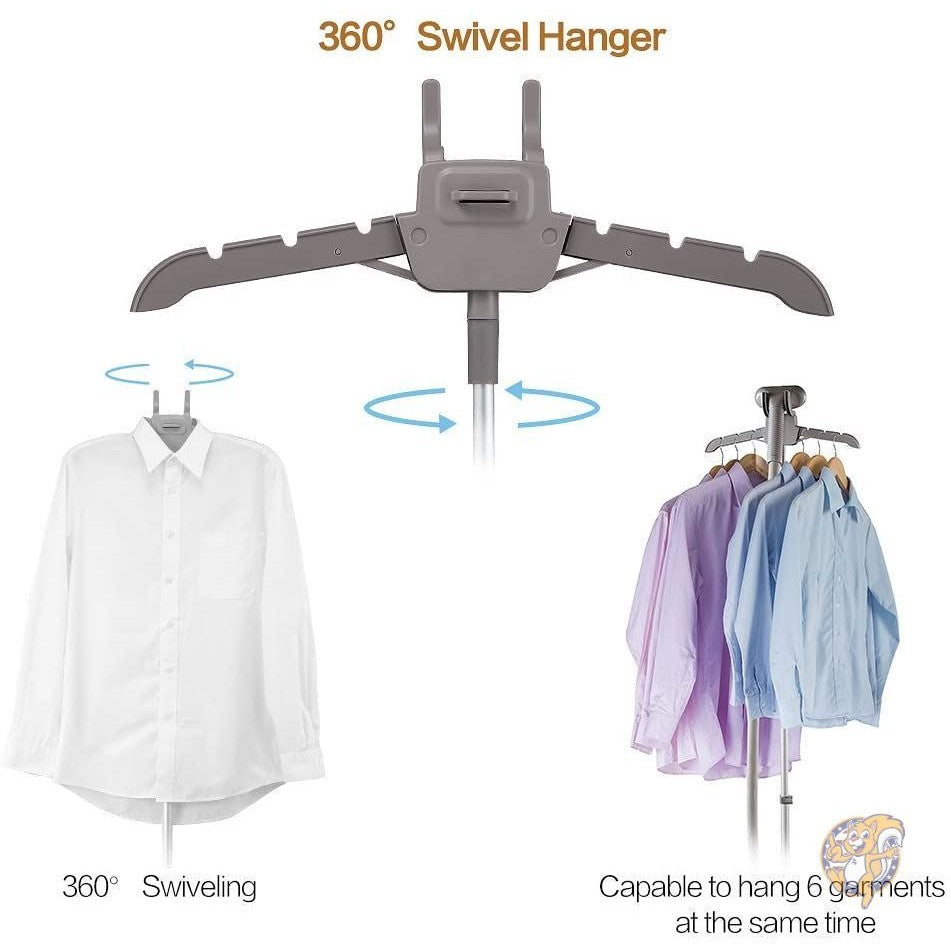 SALAV Clothes Steamer with 360 Degree Swivel Hanger, High Efficiency Metal Steam Panel, 4 Steam Settings, Free