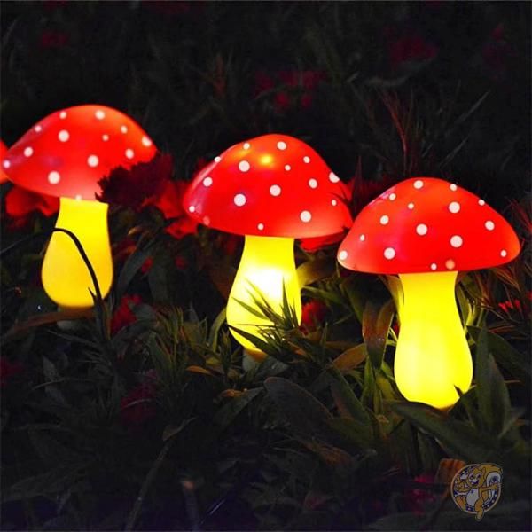 ソーラー キノコ ライト 屋外 ハロウィン クリスマス装飾 6個セット Abkshine アブクシャイン