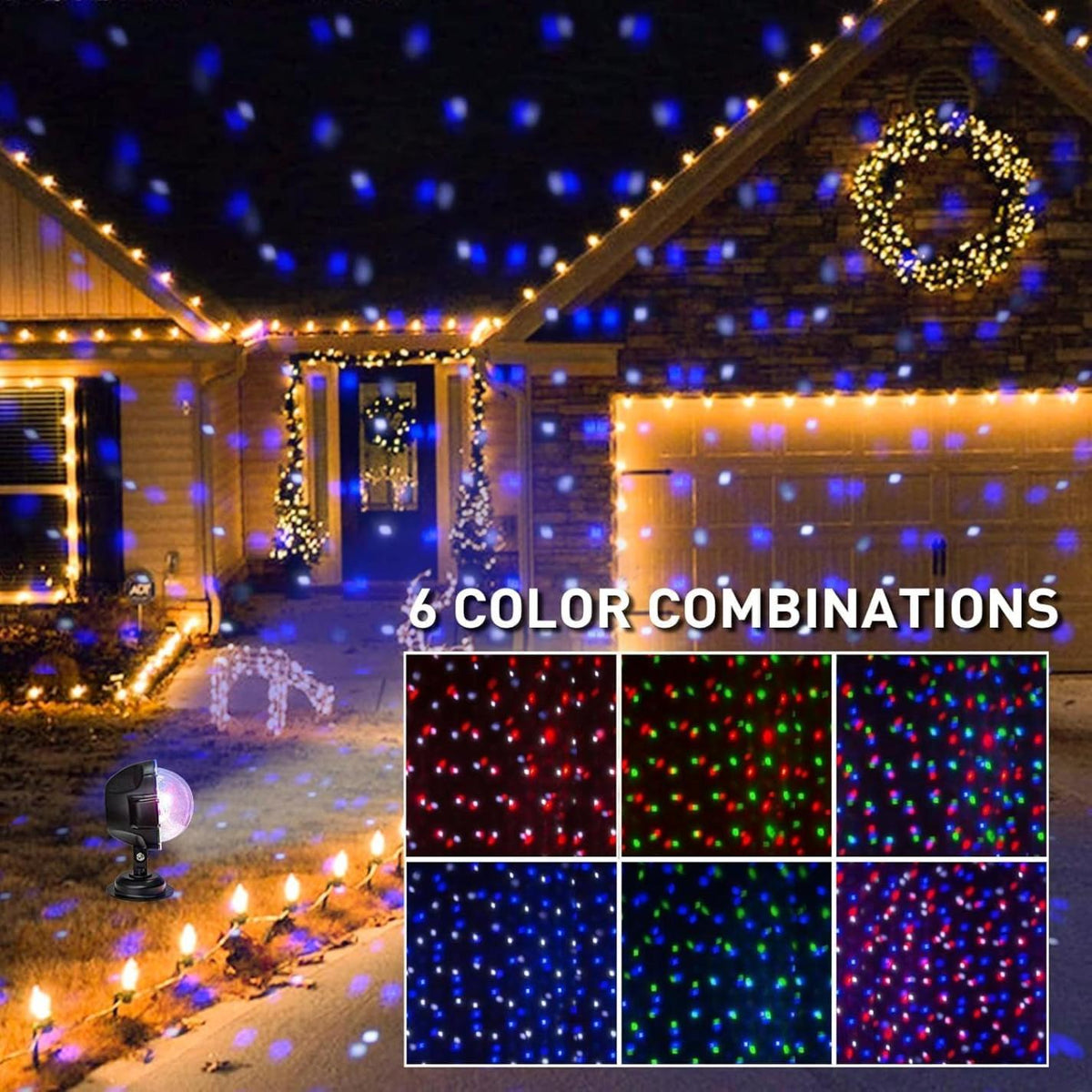 クリスマス プロジェクターライト スノーフォール 屋内外 パーティー装飾 Christmas Projector イルミネーション ライトアップ
