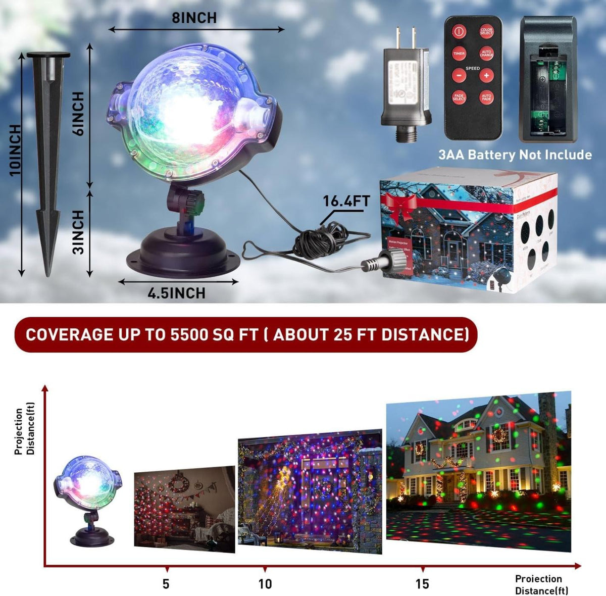 クリスマス プロジェクターライト スノーフォール 屋内外 パーティー装飾 Christmas Projector イルミネーション ライトアップ