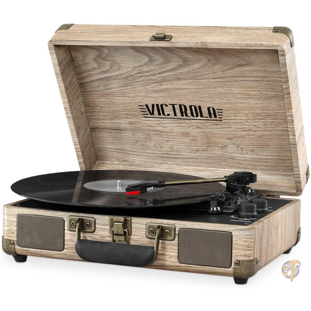 Victrola ヴィンテージ 3速 Bluetooth ポータブル スーツケース レコードプレーヤー 内蔵スピーカー付き アップグレードされたターンテーブル 送料無料