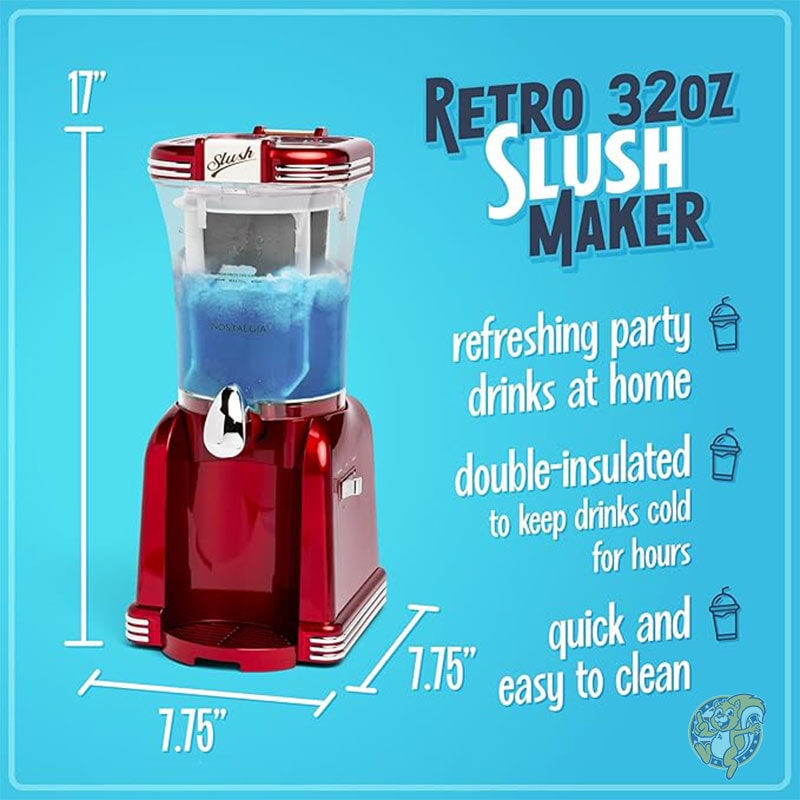 フローズンドリンクメーカーとマルガリータマシン 家庭用 32オンス 946ml スラッシュメーカー ステンレススチール製注ぎ口付き ノスタルジア Nostalgia アメリカレトロ アメリカン