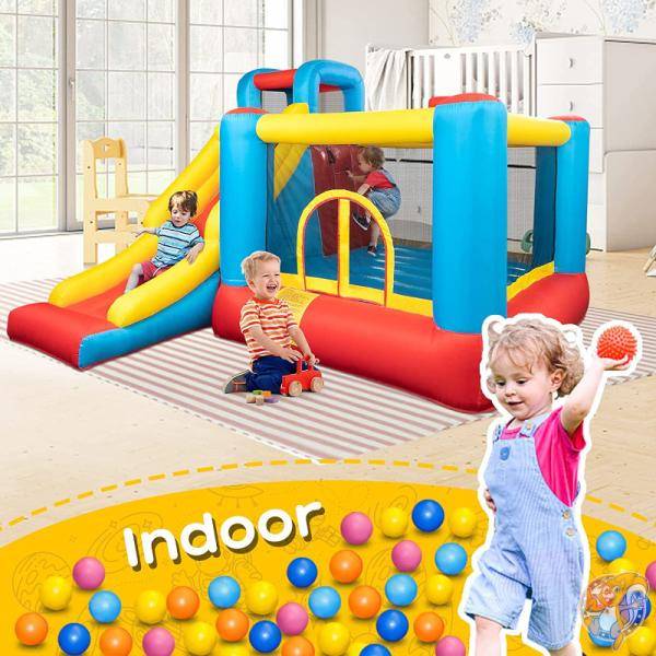 JOYMOR バウンスハウス エアー遊具 空気入れ付き 滑り台 子供 大型遊具 イベント インフレータブル 誕生日会 トランポリン 送料無料