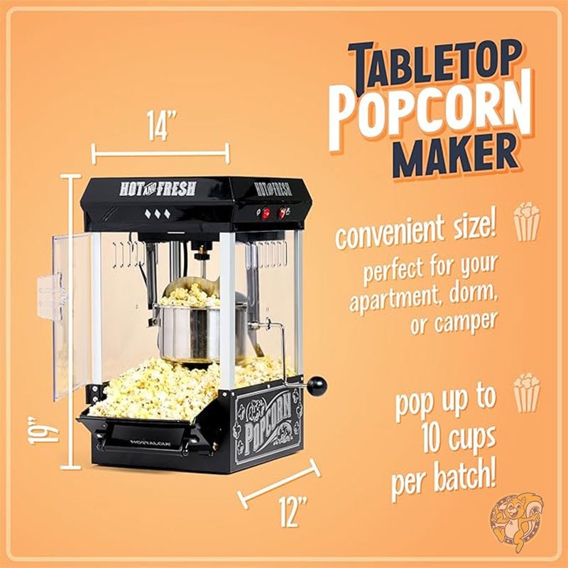 ポップコーン メーカー マシン 70g 2.5オンスのケトルを備えたプロ仕様 卓上型ポップコーン マシン最大10カップ作れる ビンテージ ポップコーン マシン 映画館スタイル ノスタルジア Nostalgia アメリカレトロ アメリカン