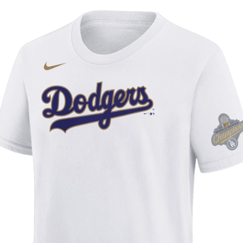 大谷翔平 2026 ゴールドコレクション キッズ Tシャツ ドジャース ナイキ ネーム&ナンバー 半袖 子供用 ホワイト YOUTH GOLD