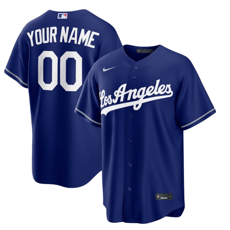 名入れ ロサンゼルス ドジャース オリジナル ユニフォーム 大人用 Nike Los Angeles Dodgers カスタマイズ 青 ブルー カスタムユニフォーム