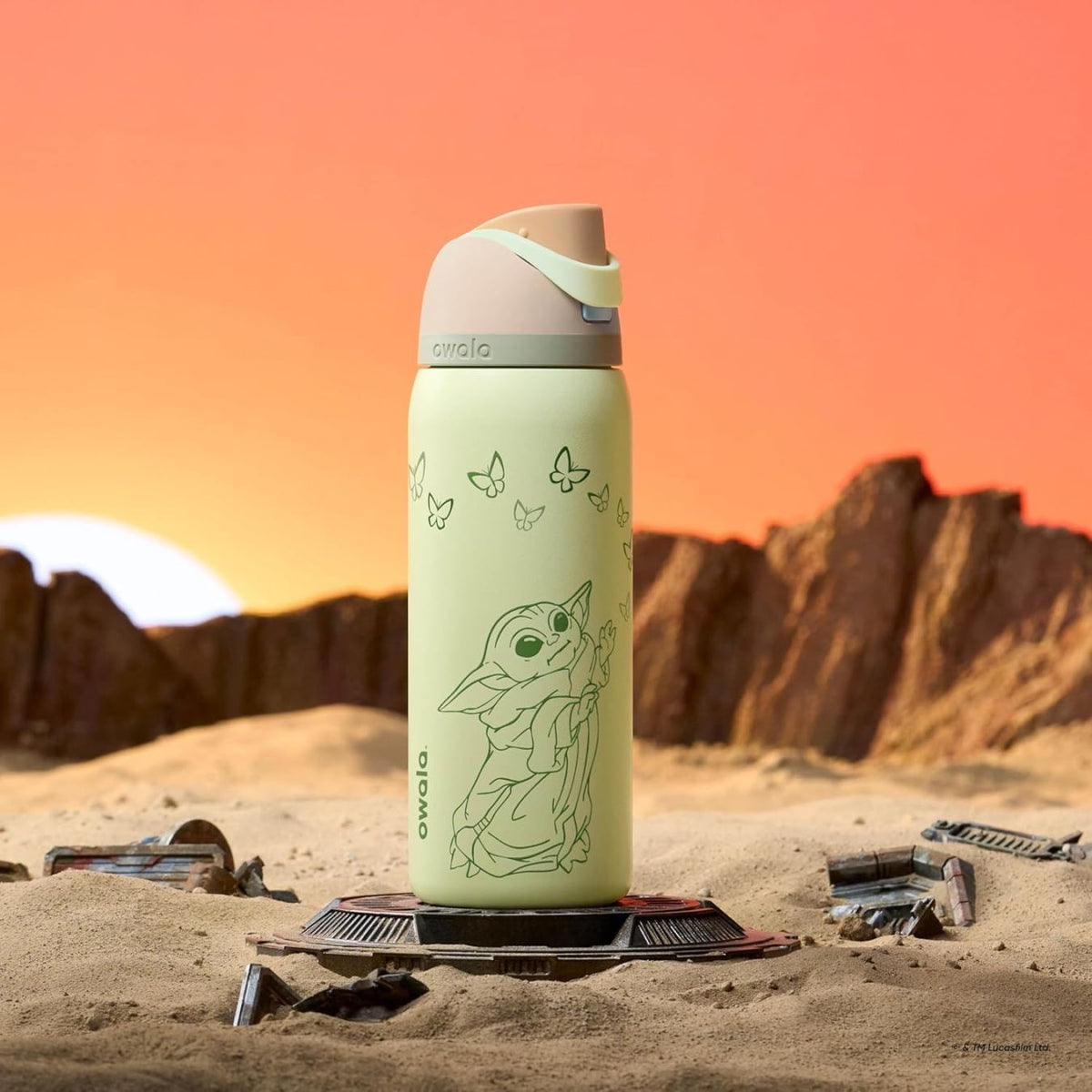 オワラ 水筒 グローグー スターウォーズ ベビーヨーダ 水筒 Star wars Owala FreeSip 32oz 約946ml GroGu 保冷ボトル ステンレスボトル