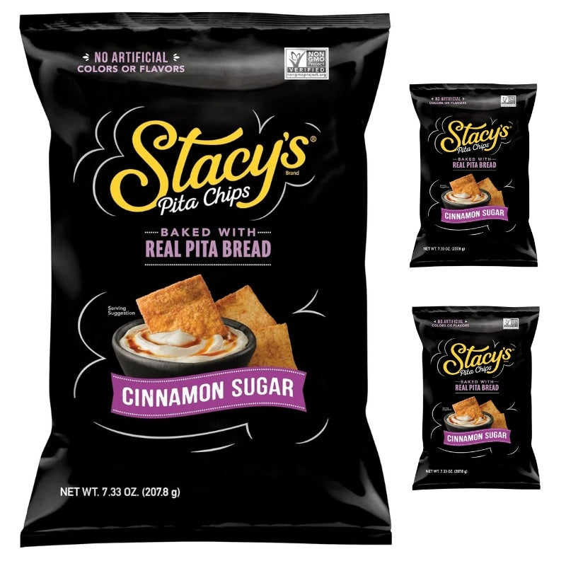 Stacy’s Pita Chips Cinnamon Sugar ステイシーズ ピタチップス シナモンシュガー 7.33 oz 約208g×3袋セット ピタパンチップス 焼き菓子 アメリカ スナック