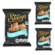 Stacys Pita Chips, Simply Naked, 1.5 Ounce ステイシーズ ピタチップス シンプリーネイキッド 約42.5g×3袋セット シーソルト ベイクドスナック アメリカ お菓子